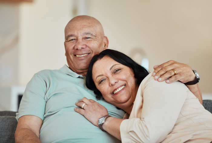 Happy couple after learning how HMO's work for Medicare Advantage