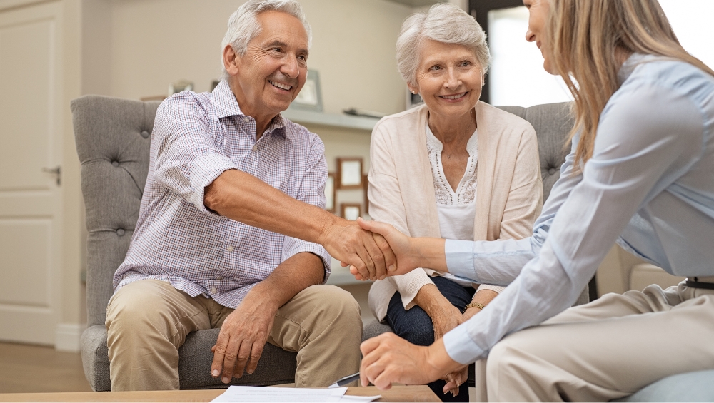 senior-couple-meeting-medicare-professional Medicare plan selection guidance in Brandon, FL from Medicare Information Project